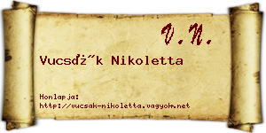 Vucsák Nikoletta névjegykártya